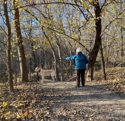 Hiking up Little Bluff